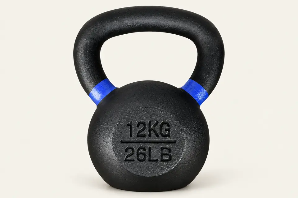 12kg 무쇠 케틀벨 상품 이미지를 바탕으로 배경을 정리한 연출 이미지