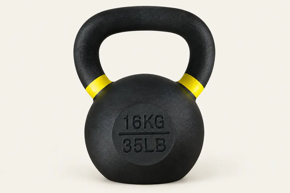 16kg 무쇠 케틀벨 상품 이미지를 바탕으로 배경을 정리한 연출 이미지
